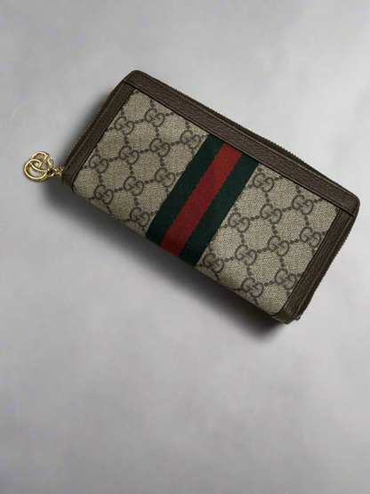 GG Supreme Ophidia Zip Around Wallet