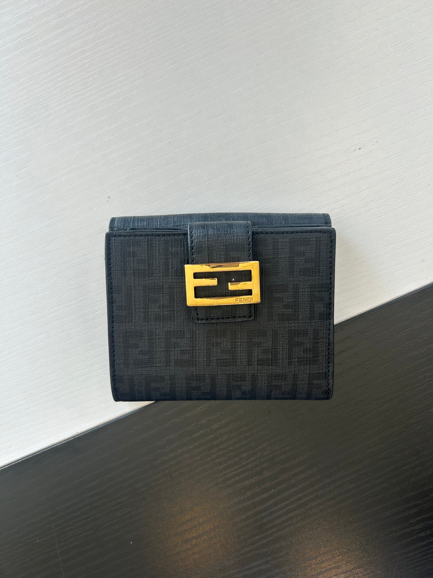 FENDI Zucchino Compact Monogram Wallet