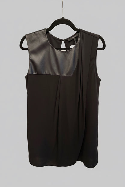 GUCCI Black Mixed media Top w/ leather - Size L