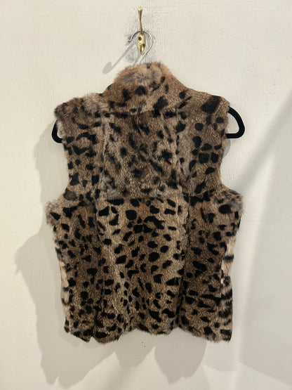 MICHAEL KORS Leopard Print Fur Vest - Size s
