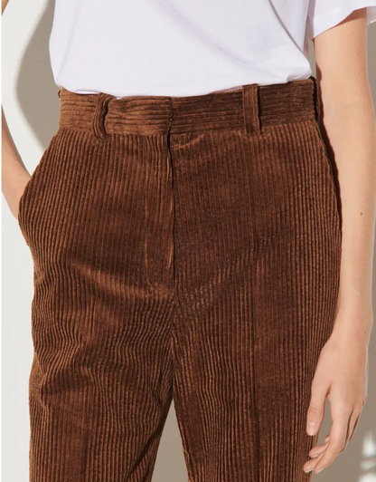 SANDRO Brown Straight Cut Cord Pants - Size S