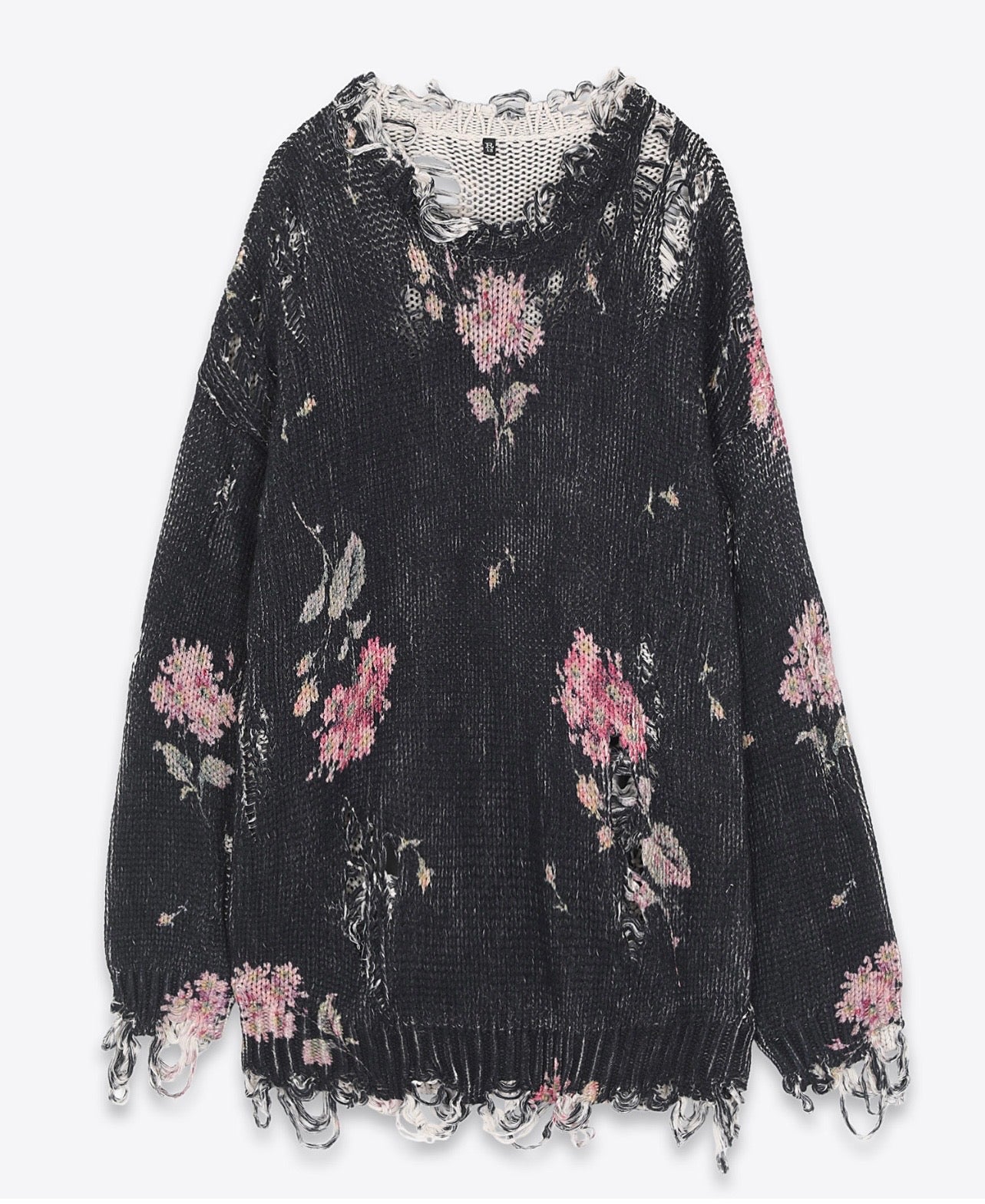 R13 Floral Distressed Oversized Sweater - Size S