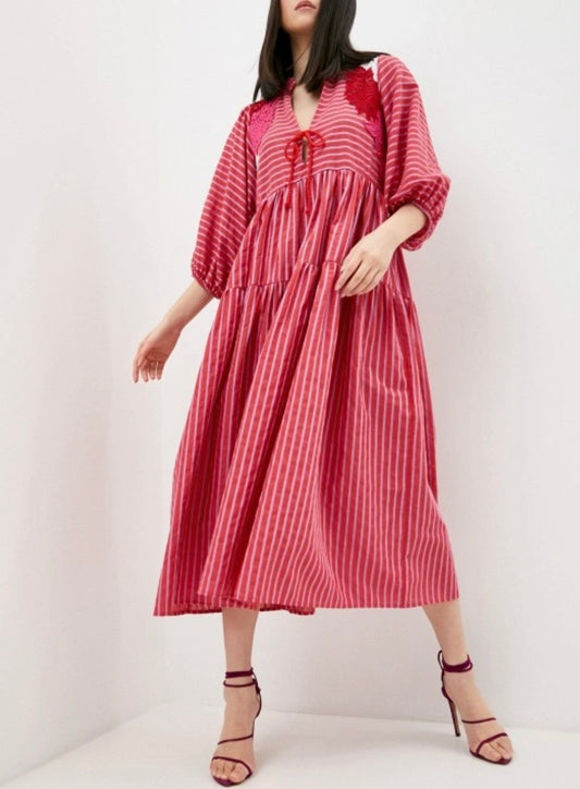 BEATRICE B Striped Midi Dress - Size s