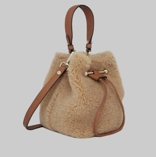 STRATHBERRY Lana Osette Shearling Bucket Bag