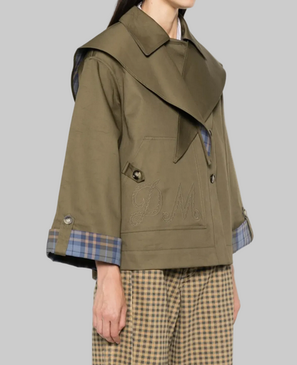 NEW* DAMSON MADDER Reversible Jerry Crop Trench Coat - Size 12
