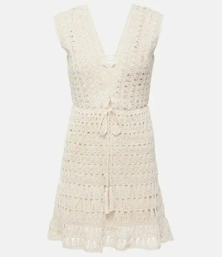 ANNA KOSTUROVA Crochet Mini Dress - Size M