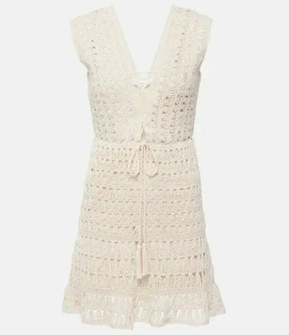 ANNA KOSTUROVA Crochet Mini Dress - Size M