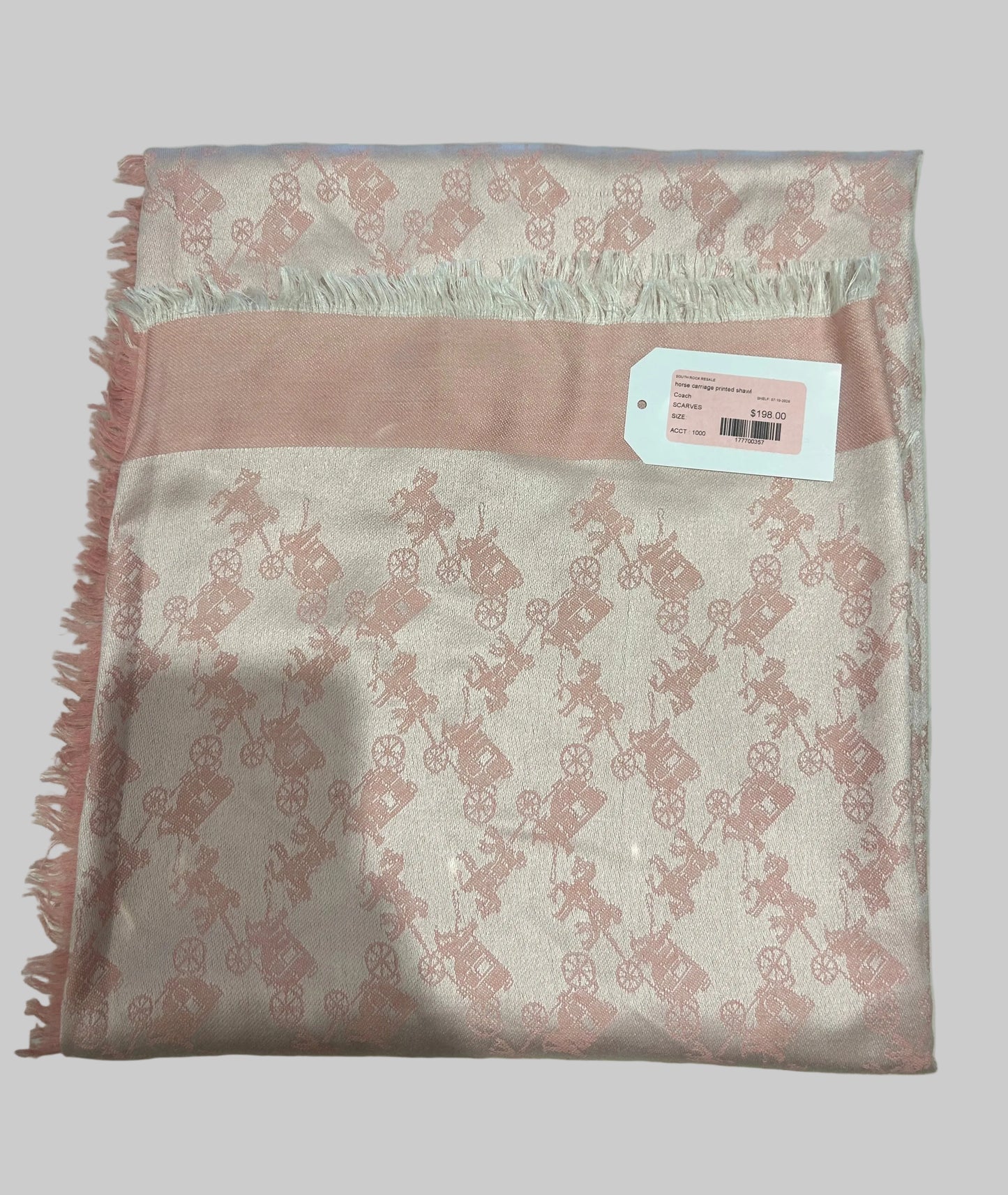 COACH Horse & Carriage Pink Print Shawl