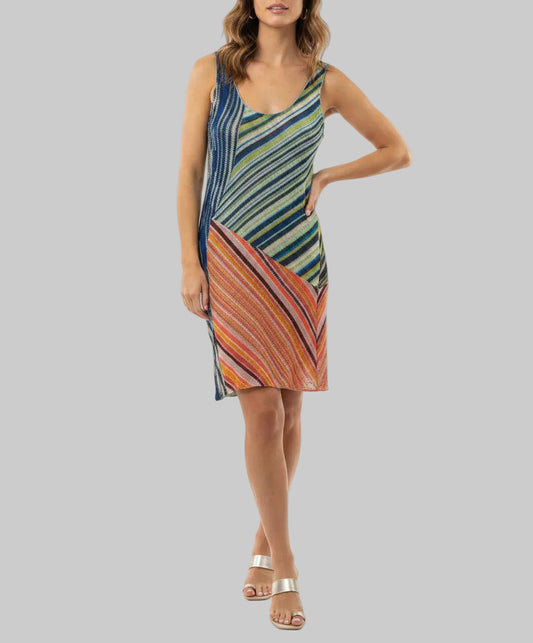 MISSONI Asymmetrical Patterned Tank Dress - Size S