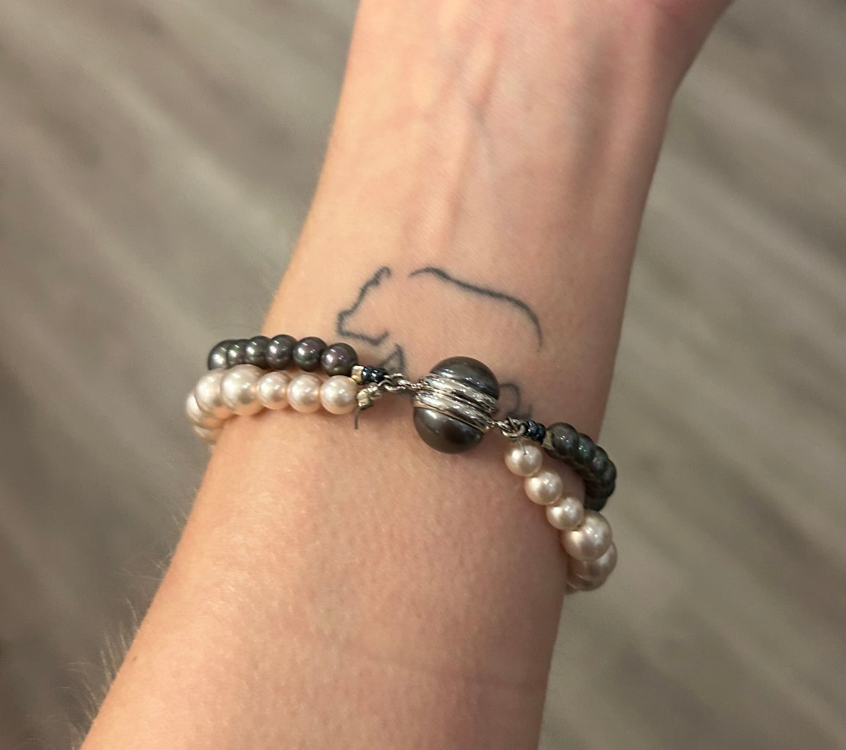 CHANEL Pearl Double chain Bracelet