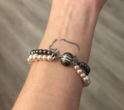 CHANEL Pearl Double chain Bracelet