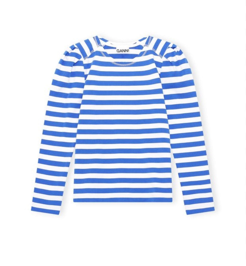 GANNI Puff Sleeve Striped Long sleeve - Size L