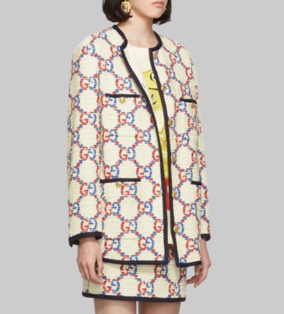GUCCI Tweed GG Sylvie Jacket - Size S