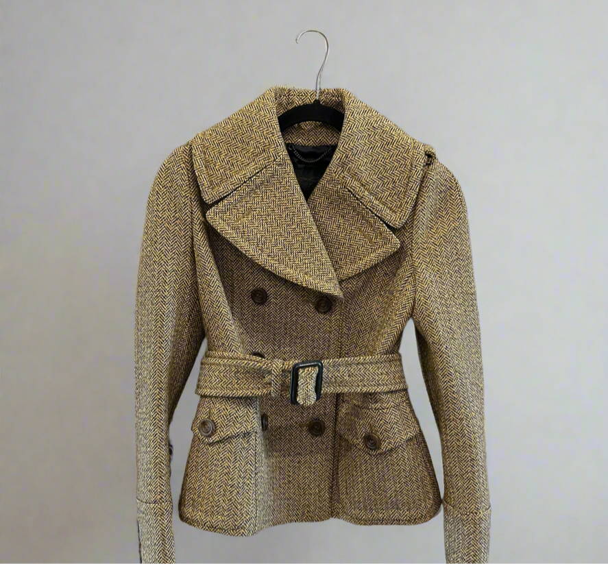BURBERRY Short Wool Trench - Size XS