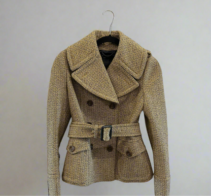 BURBERRY Short Wool Trench - Size XS