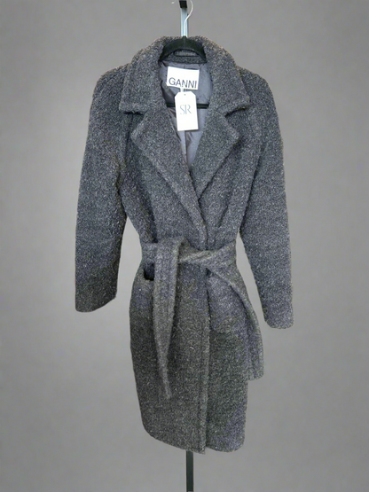 GANNI Charcoal long coat - Size 34