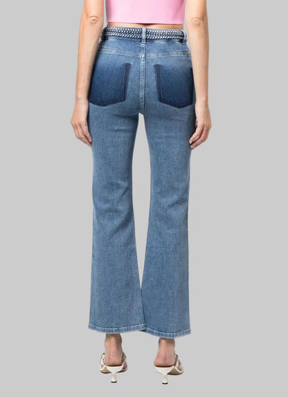 MAJE Braided Denim Cropped Pants - Size 36