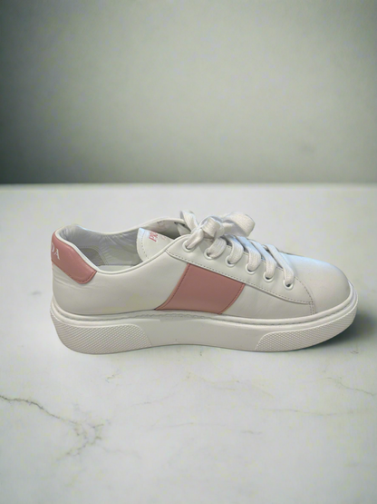 PRADA White And Pink Sneakers - Size 37.5