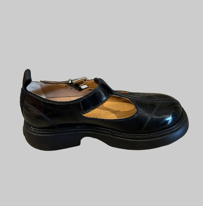GANNI Black Leather Mary Jane’s - Size 8