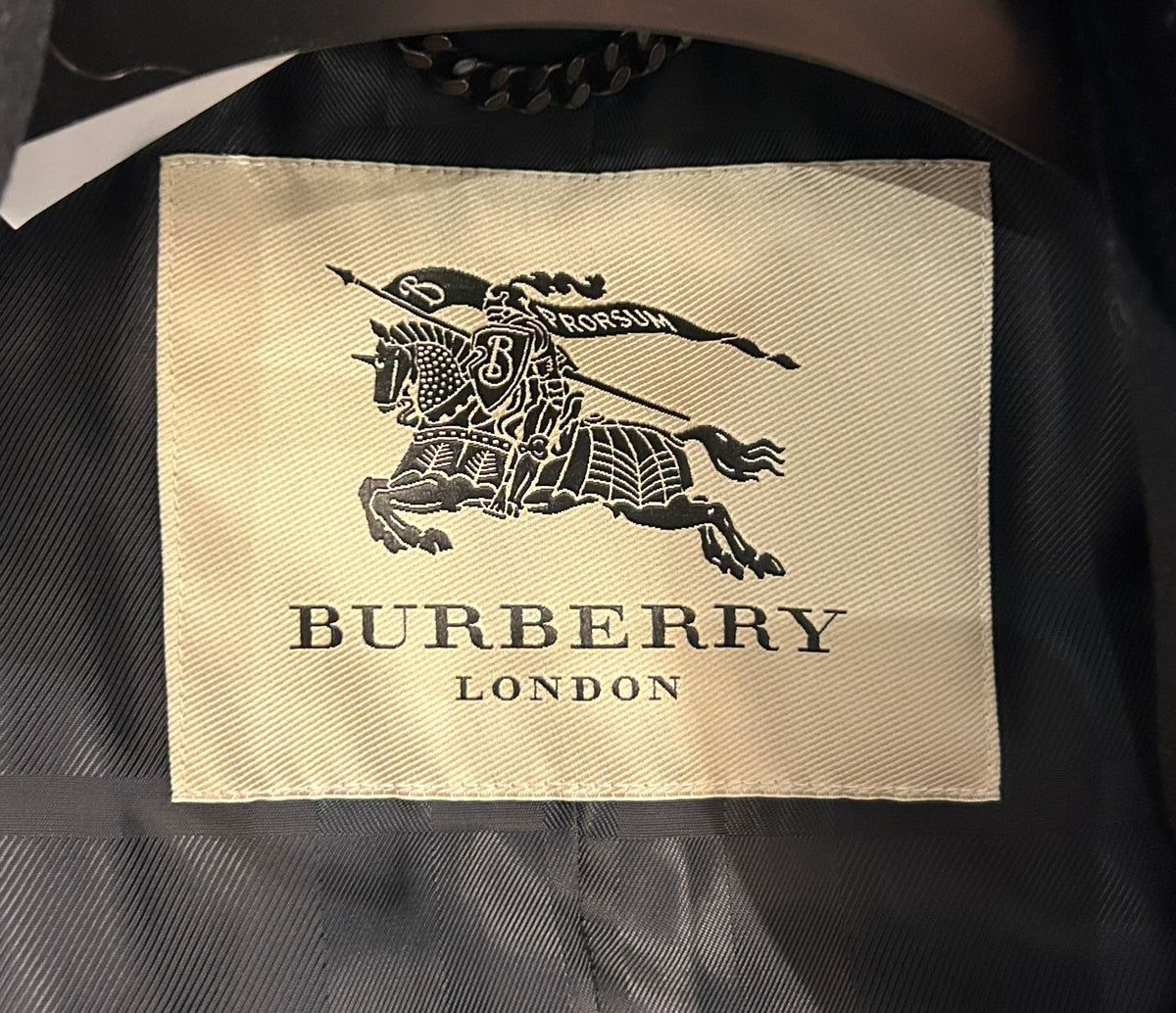 BURBERRY Black Wool & Cashmere Coat - Size 44 (xs)