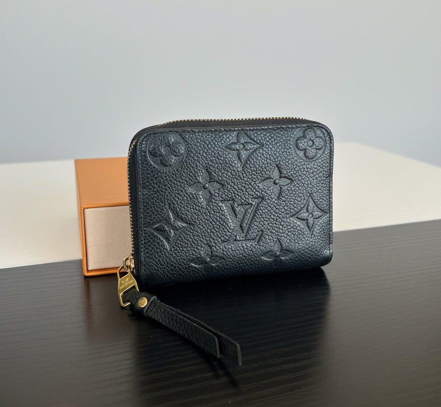 LOUIS VUITTON Black Empreinte Zippy Coin Purse