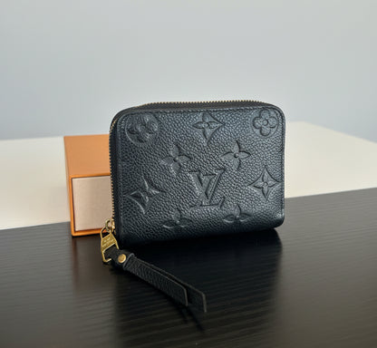 LOUIS VUITTON Black Empreinte Zippy Coin Purse