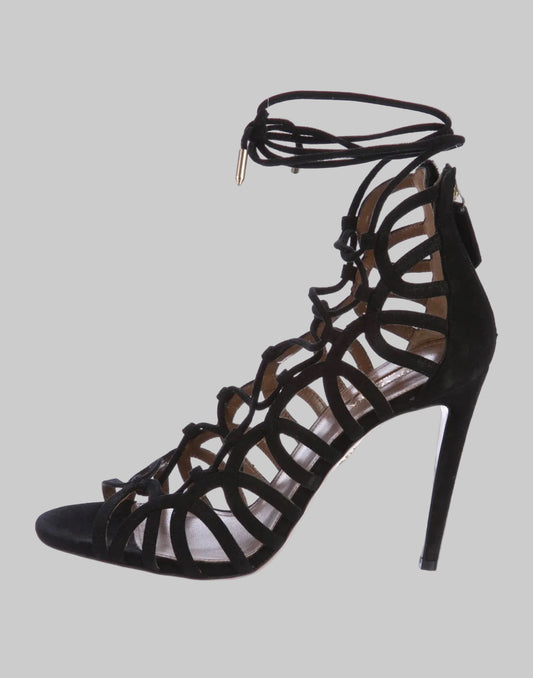 AQUAZZURA Ooh La La Cage Sandals - Size 36.5