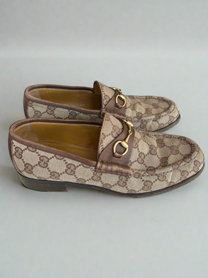 GUCCI GG Canvas Loafers - Size 37.5