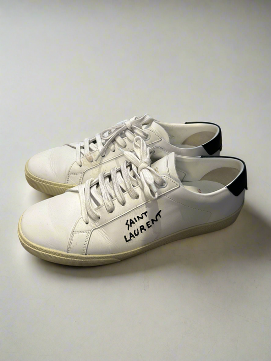 SAINT LAURENT White Embroidered Sneakers - Size 39