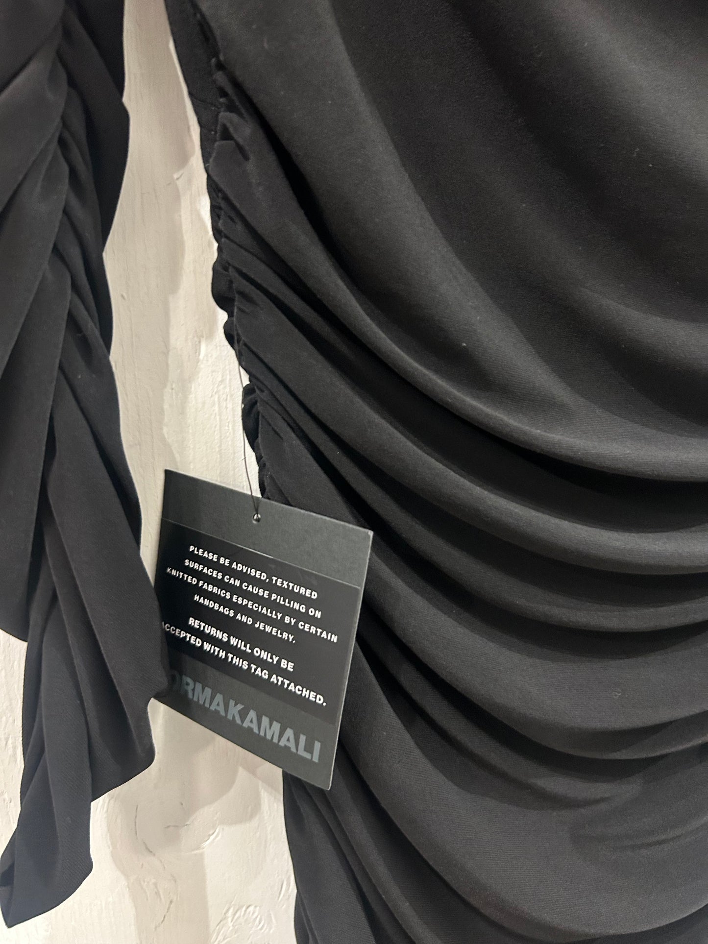 NEW* NORMA KAMALI Black Ruched Dress - Size M