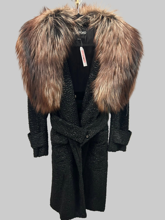 TOM FORD Fur Trim Coat - Size 40