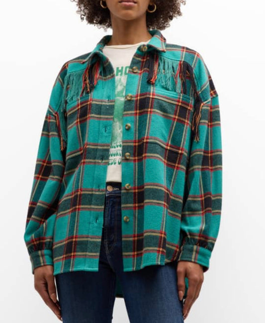 Mother Fringe Plaid Button Down - Size S