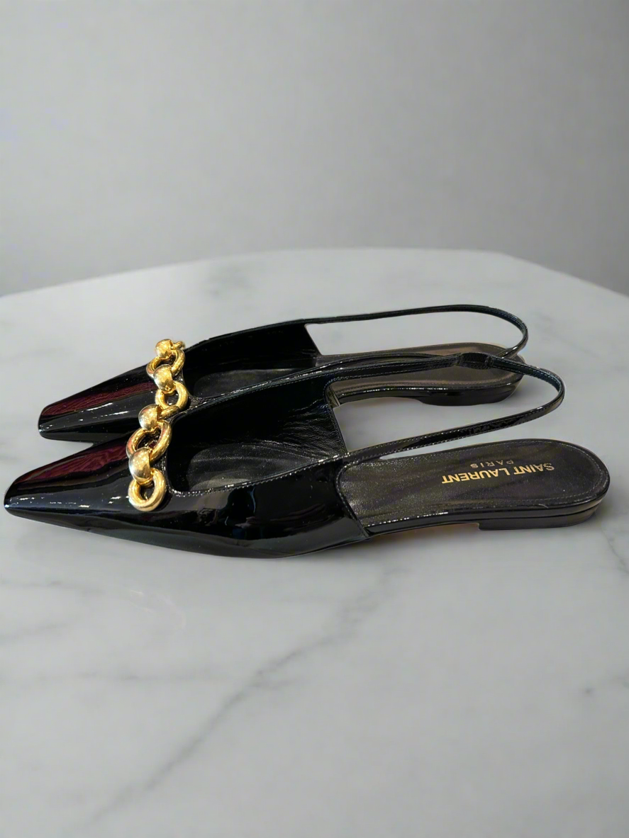 Saint Laurent Blade Patent Slingback - Size 39.5