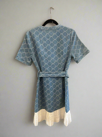 SANDRO Denim Tie Mini Dress - Size 4