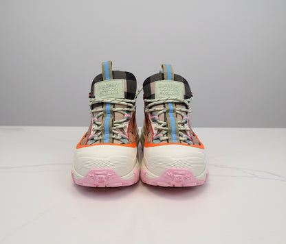 BURBERRY Arthur Technical Leather Multicolour Low Top Sneakers - Size 35.5