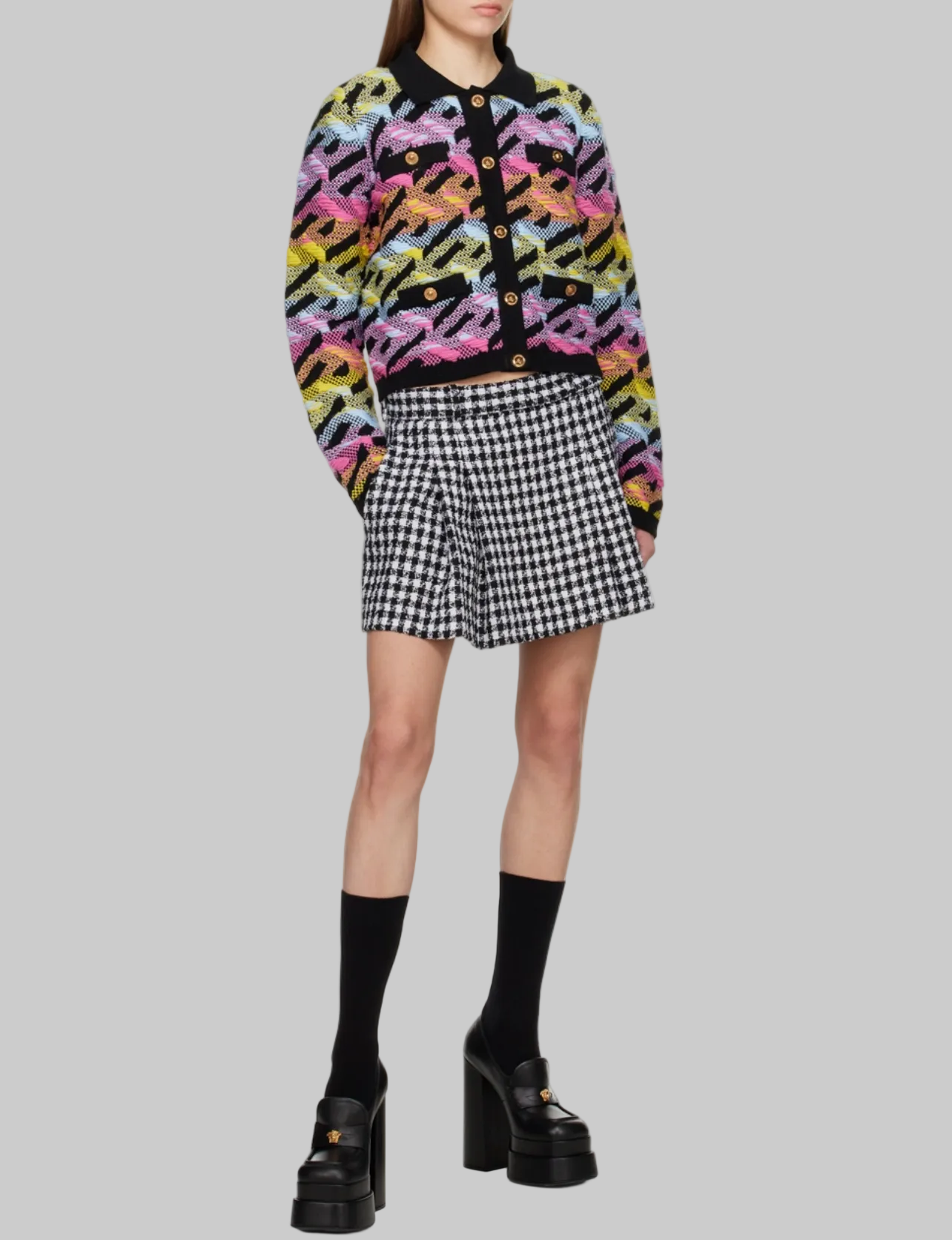 VERSACE Multi Coloured Knit Cardigan - Size 42