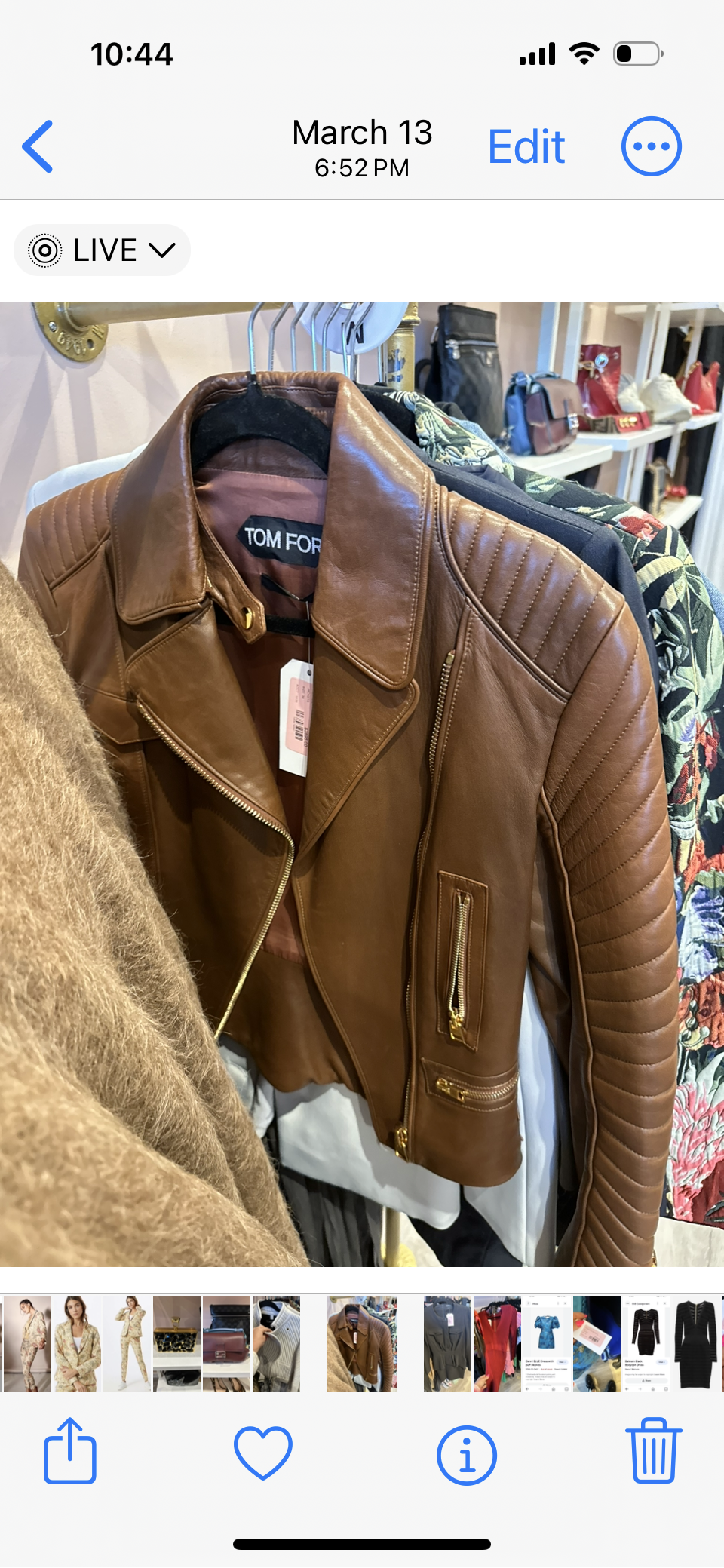 Tom Ford Brown Leather Jacket - Size 38