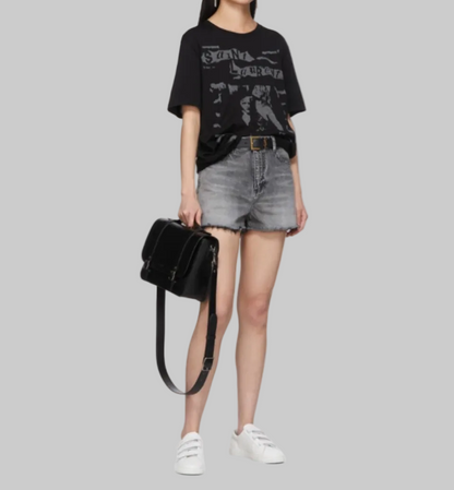 NEW* SAINT LAURENT Cotton Jacquard Oversized T-Shirt - Size M