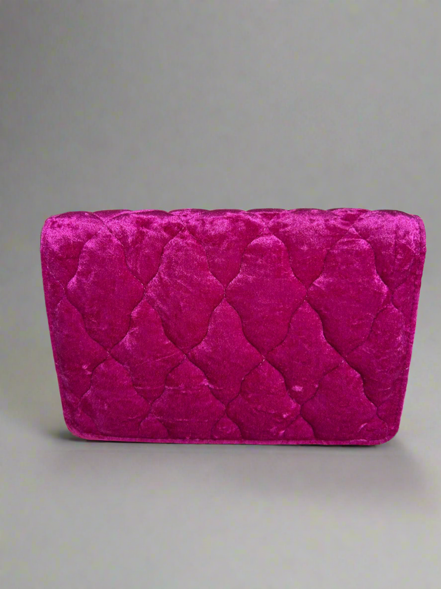 BALENCIAGA Quilted Crushed Velvet Crossbody