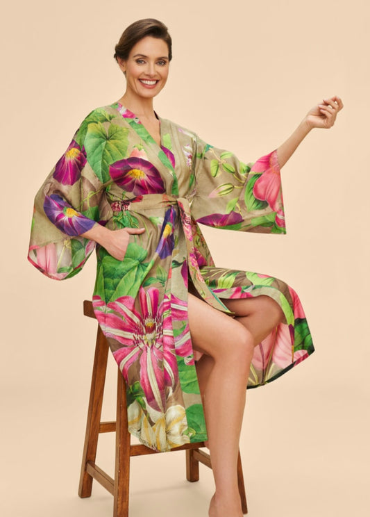 Oversized Botanical Kimono Jacket