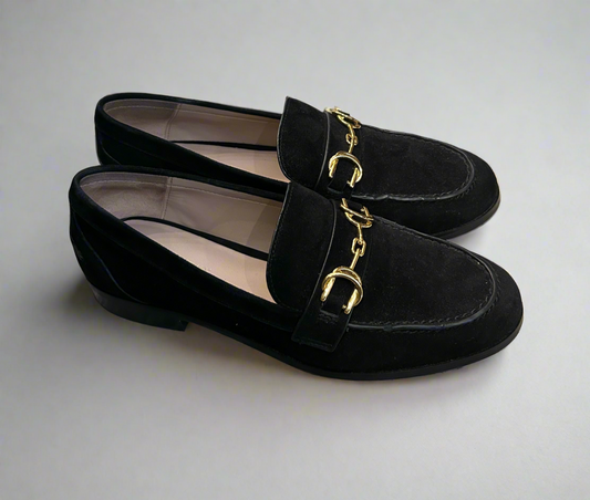 STUART WEITZMAN Black Suede Loafer - Size 7