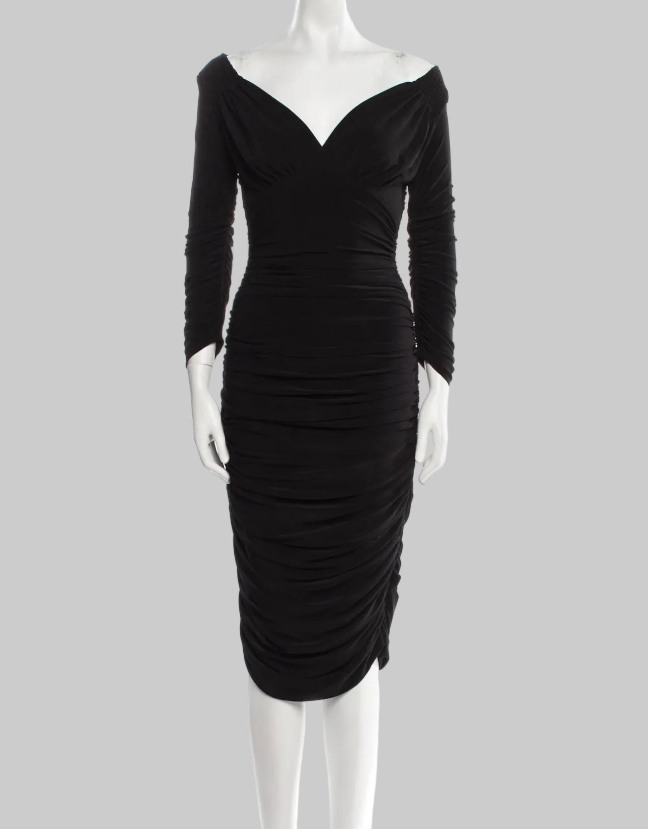 NEW* NORMA KAMALI Black Ruched Dress - Size M