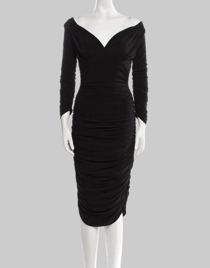 NEW* NORMA KAMALI Black Ruched Dress - Size M