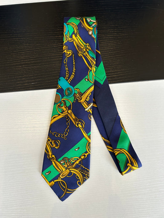 Hermès Blue & Gold Tie