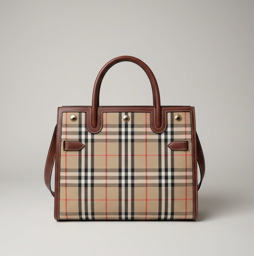 BURBERRY House Check Top Handle Bag