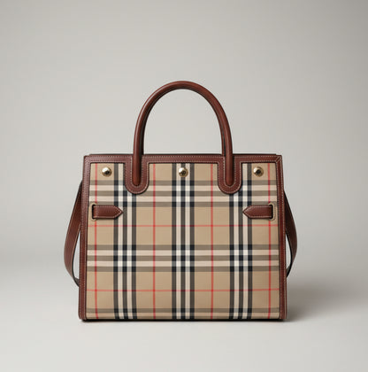 BURBERRY House Check Top Handle Bag