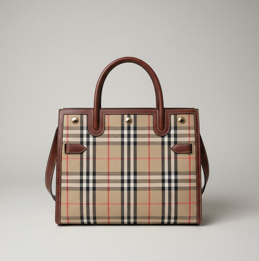 BURBERRY House Check Top Handle Bag