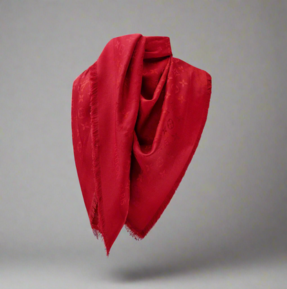 LOUIS VUITTON Red Monogram Shawl