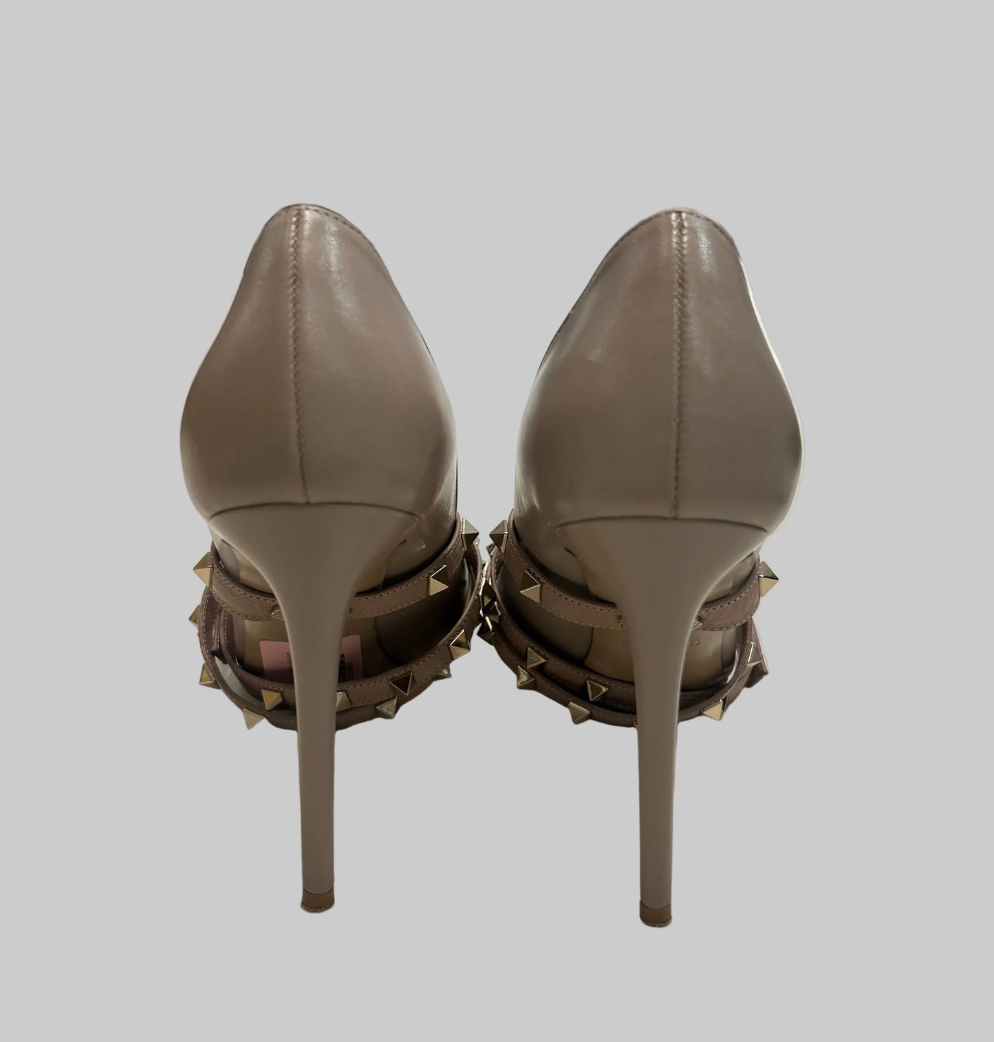 VALENTINO GARAVANI Nude Rockstud Strappy Pumps - Size 39.5