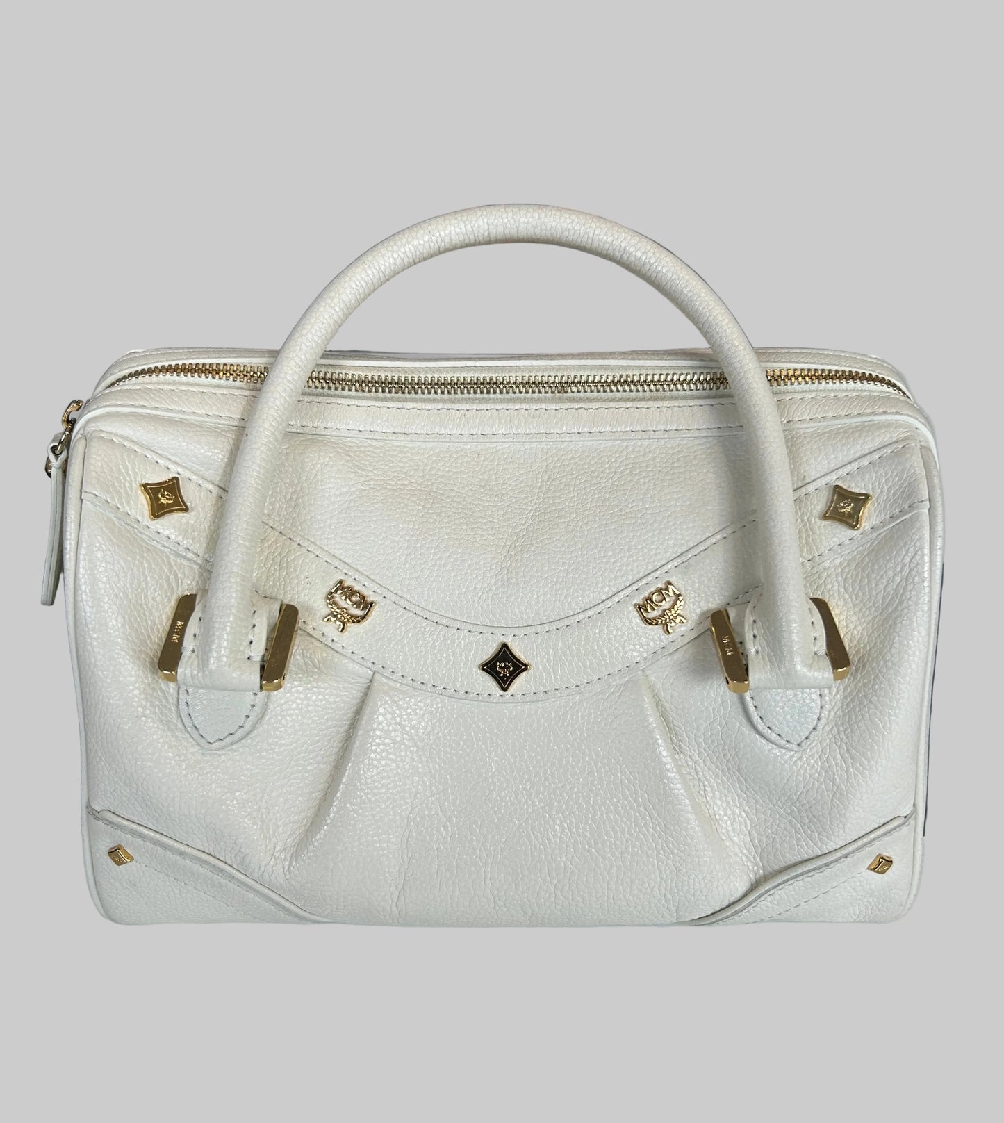 MCM White Bowling Bag